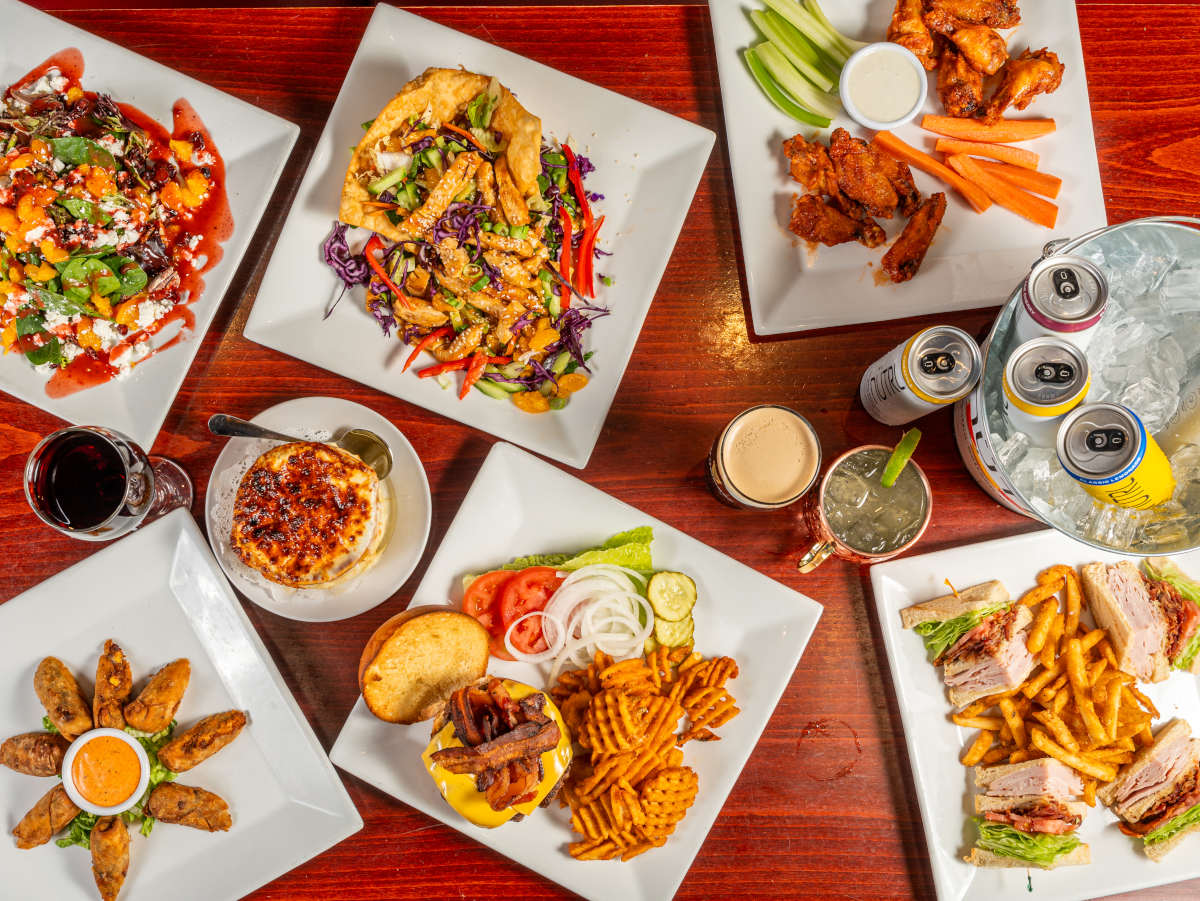 Catering spread from Rockwell's Bar & Grill
